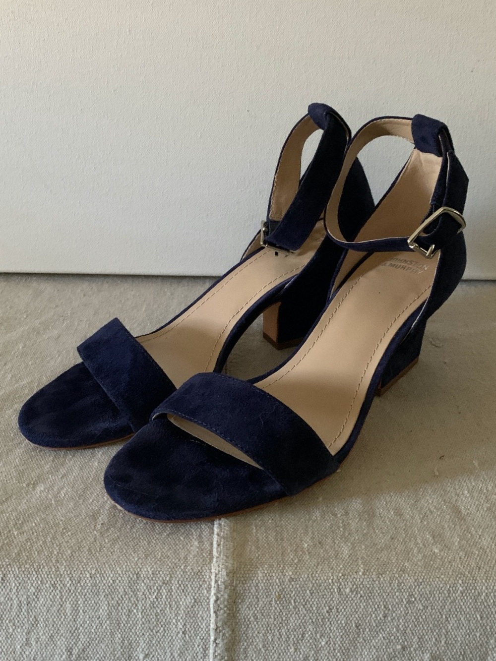 Navy Blue JOHNSTON & MURPHY Suede Sandal 7.5